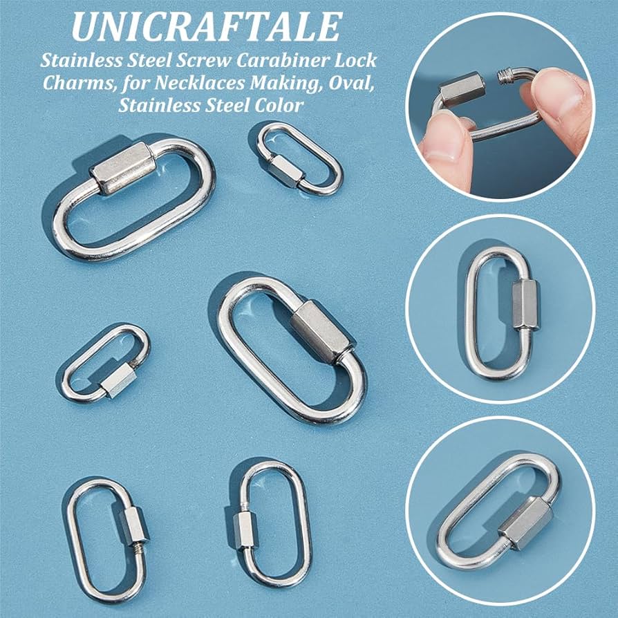 Amazon.com: UNICRAFTALE 6Pcs 3 Sizes Oval Screw Carabiner